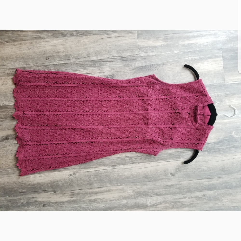 Wine Red Lace Dress